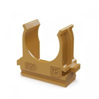 Крепёж-клипса для труб АБС-пластик бук d20 мм (100шт/1500шт уп/кор)