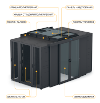 Крыша откидная поликарбонат 600 × 900 ЭМаг 12/24В для шкафа ШТК-СП-×.6.×