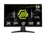 MSI MAG 244F 23,8" 16:9 FHD(1920x1080) Rapid IPS Flat,0,5ms(GTG),1000:1,100M:1,300nits,178/178,1xHDMI 2.0,1xDP 1.2, Tilt,VESA,200HZ,Black,1y war-ty