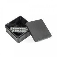 Коробка распределительная для прямого монтажа двухкомпонентная (HF) в комплекте с 6-кл. зажимами, сечение до 2,5 мм², 100х100х50 чёрная