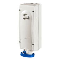 Розетка настенная с механической блокировкой и боковым расположением разъема WIS IP67 63А 2P+E 230В