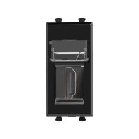 HDMI розетка модульная, тип А-А, Avanti, черный квадрат, 1 модуль