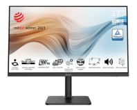MSI Modern MD272XP 27" 16:9 FHD(1920x1080) IPS Flat, 1ms(MPRT),1000:1,100M:1,300nit,178/178,HDMI 1.4b,DP 1.2a,USB-C,2xUSB-A,USB-B,Speaker,Tilt,Swivel,Height,Pivot,100HZ,Black,1y war-ty