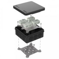 Коробка огнестойкая разветвительная для о/п двухкомпонентная 60-0303-FR6.0-4-8-Р Е15-Е60 RAL9005 100х100х40 (16 шт/кор)