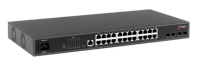 QTECH Управляемый коммутатор уровня L2+ с поддержкой PoE 802.3af/at, 24 порта 10/100/1000BASE-T PoE, 4 порта 100/1000BASE-X SFP, встроенный БП разъем питания на задней панели, 100-240В AC
