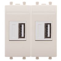 USB зарядное устройство модульное 2.1 А, Avanti, ванильная дымка, 2 модуля