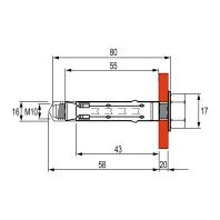 Усиленный анкер с болтом М10, горячеоцинкованный