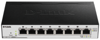 D-Link Настраиваемый L2 PoE-коммутатор, 8х1000Base-T (4х1000Base-T PoE), PoE-бюджет 80 Вт