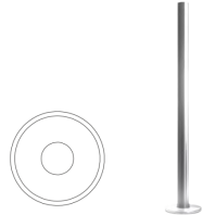 Стойка ограждения базовая без отверстий, нержавеющая сталь