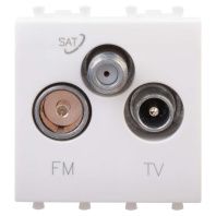 Розетка TV-FM-SAT модульная, Avanti, белое облако, 2 модуля