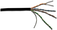 Кабель LANMASTER U/UTP, 4 пары, Кат. 5E, 350 МГц, LSZH, нг(А)-HF, черный, 305 м