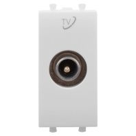 Розетка TV проходная модульная, Avanti, белое облако, 1 модуль