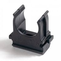 Крепёж-клипса для труб Полистирол чёрная d16 мм в малой упаковке (10шт/1000шт уп/кор)