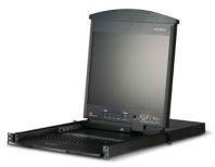 ATEN 17" 1-Local/Remote Share Access 8-Port Multi-Interface Cat 5 Dual Rail LCD KVM over IP switch