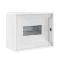 Щиток 8 мод настенный FRAME, белый с прозрачной дверцей, с 2 шинами PEN на 6 и 8 отв.