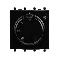 Механизм управления вентиляторами модульный, Avanti, черный квадрат, 2 модуля