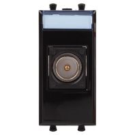 Розетка TV одиночная модульная, Avanti, черный квадрат, 1 модуль