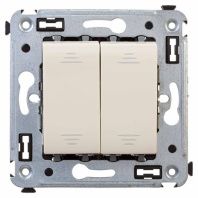 Переключатель двухклавишный в стену, Avanti, ванильная дымка