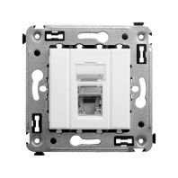 Компьютерная розетка RJ-45 в стену, кат.5e одинарная экранированная, Avanti, белое облако