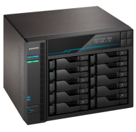ASUSTOR AS6510T 10-Bay NAS/Media player/Intel Atom C3538 2,1GHz(Quad-Core), 8GB SO-DIMM DDR4, noHDD(HDD,SSD),/2x10GbE+2x2,5Gbe(LAN)/2xUSB3.2,HDMI/M.2/4ip camera license