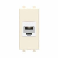 Компьютерная розетка RJ-45 без шторки модульная, кат.6, Avanti, ванильная дымка, 1 модуль