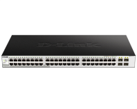 D-Link Управляемый L2 коммутатор, 48x1000Base-T, 4x1000Base-X SFP, защита от статического электричества до 6 кВ, CLI, консольный порт RJ-45, RPS, поддержка Dying Gasp, мониторинг статуса питания комму