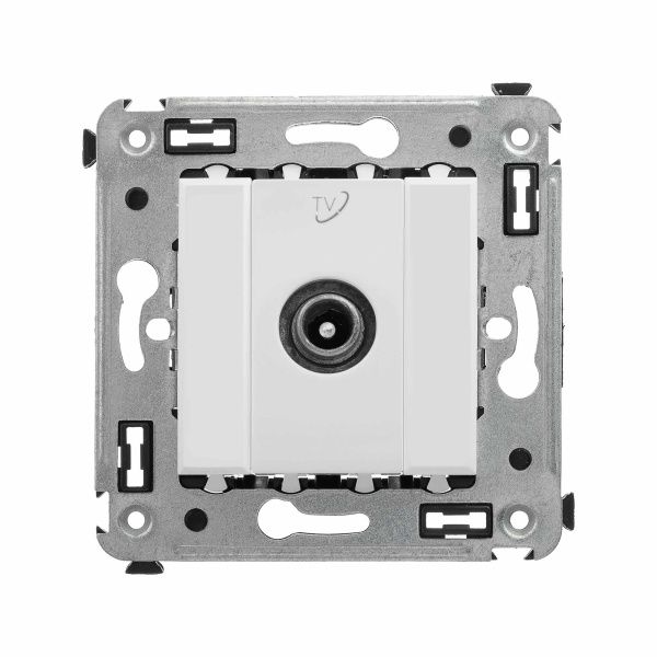 Розетка TV проходная в стену, Avanti, белое облако Розетка TV проходная в стену, Avanti, белое облако