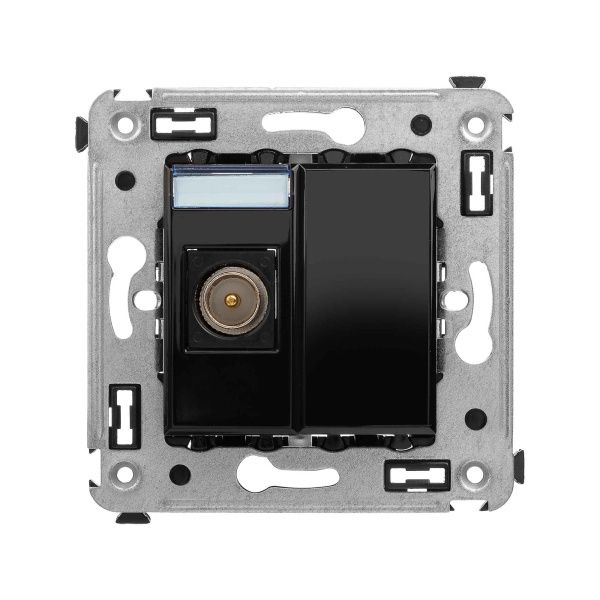 Розетка TV одиночная в стену, Avanti, черный квадрат Розетка TV одиночная в стену, Avanti, черный квадрат