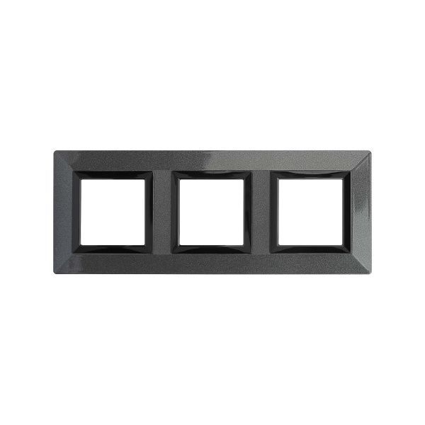 Рамка из металла 3 поста (6 мод.), Avanti, темно-серая Рамка из металла 3 поста (6 мод.), Avanti, темно-серая