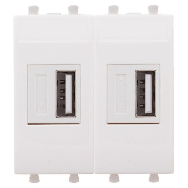 USB зарядное устройство модульное, Avanti, белое облако, 2 модуля, 2.1 А USB зарядное устройство модульное, Avanti, белое облако, 2 модуля, 2.1 А