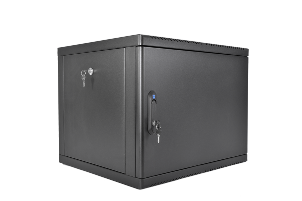 Шкаф телекоммуникационный настенный разборный 9U (600×520) съемные стенки, дверь металл, цвет черный Шкаф телекоммуникационный настенный разборный 9U (600×520) съемные стенки, дверь металл, цвет черный