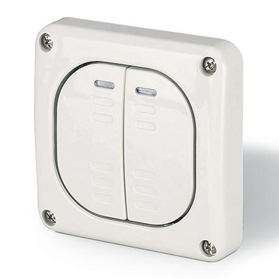 Выключатель однополюсный, двухклавишный Выключатель однополюсный, двухклавишный