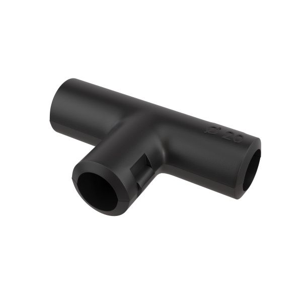 Тройник открывающийся, IP40, д.20мм, черный Тройник открывающийся, IP40, д.20мм, черный