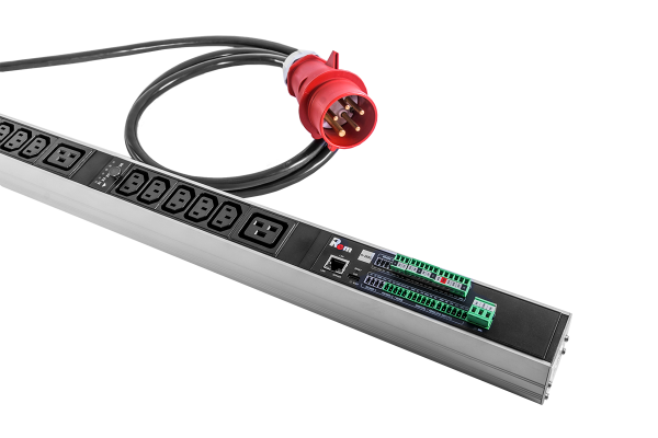 Верт блок розеток Rem-2MC, монит, измер, управл, 1×32A, авт, 30C13, 6C19, 1820мм, шнур 3м IEC309 Верт блок розеток Rem-2MC, монит, измер, управл, 1×32A, авт, 30C13, 6C19, 1820мм, шнур 3м IEC309