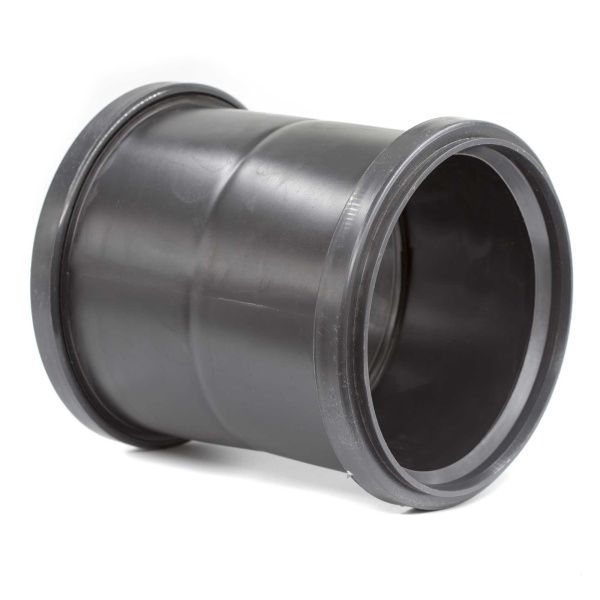 Муфта переходная с двустенной на гладкостенную трубу д.110 мм Муфта переходная с двустенной на гладкостенную трубу д.110 мм