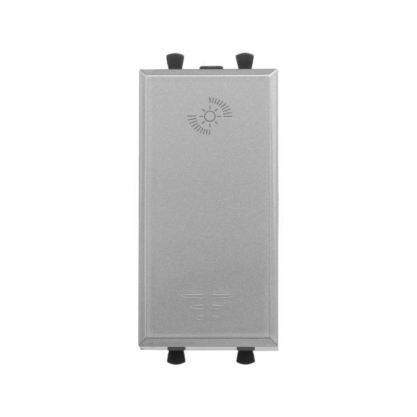 Диммер кнопочный модульный для LED ламп, Avanti, закаленная сталь, 1 модуль Диммер кнопочный модульный для LED ламп, Avanti, закаленная сталь, 1 модуль