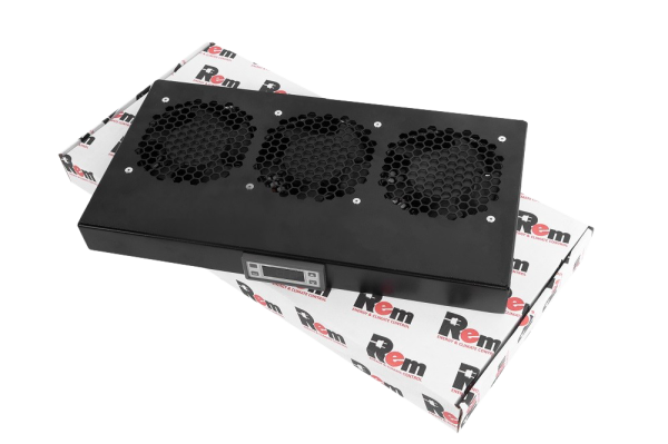 Модуль вентиляторный 19" 1U, 3 вентилятора, регул. глубина 200-310 мм с контроллером, чёрный Модуль вентиляторный 19" 1U, 3 вентилятора, регул. глубина 200-310 мм с контроллером, чёрный