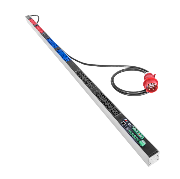 Верт блок розеток Rem-2MC, монит, измер, управл, 3×16A, 30C13, 6C19, 1820мм, шнур 3м IEC309 Верт блок розеток Rem-2MC, монит, измер, управл, 3×16A, 30C13, 6C19, 1820мм, шнур 3м IEC309