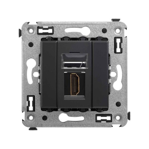 HDMI розетка одинарная в стену, тип А-А, Avanti, черный матовый HDMI розетка одинарная в стену, тип А-А, Avanti, черный матовый