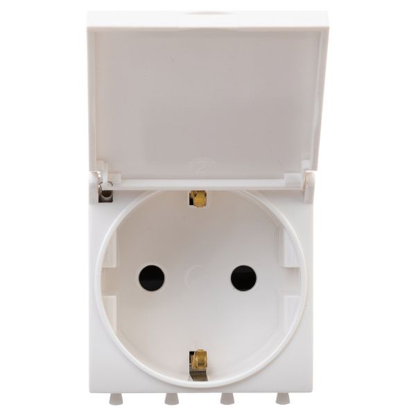 Розетка с крышкой модульная, 2P+E, с з/ш, Avanti, белое облако, 2 модуля Розетка с крышкой модульная, 2P+E, с з/ш, Avanti, белое облако, 2 модуля