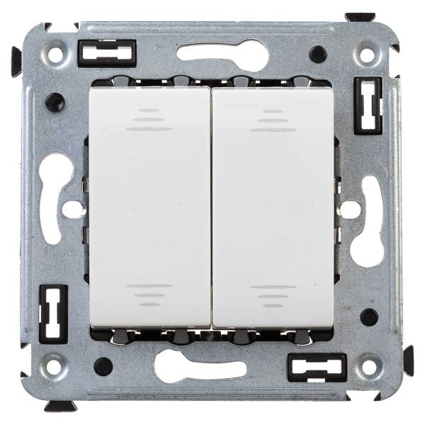 Выключатель двухклавишный в стену, Avanti, белое облако Выключатель двухклавишный в стену, Avanti, белое облако