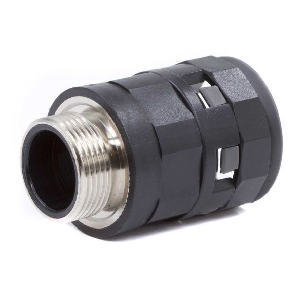 Муфта труба-коробка с металлической резьбой DN 48 мм, М63х1,5, полиамид, цвет черный Муфта труба-коробка с металлической резьбой DN 48 мм, М63х1,5, полиамид, цвет черный