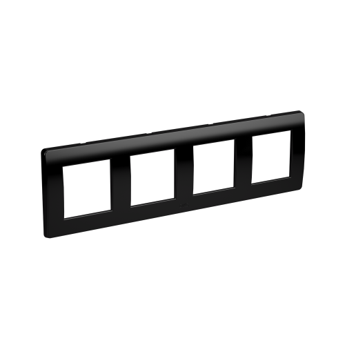 Рамка на 2+2+2+2 модуля (четырехместная), черная Рамка на 2+2+2+2 модуля (четырехместная), черная