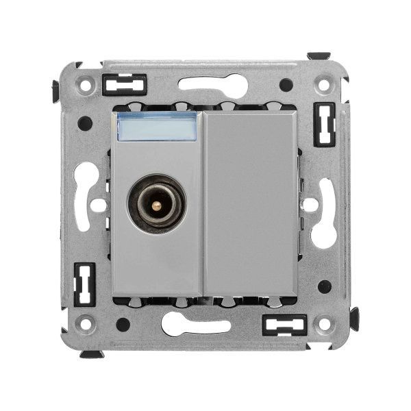 Розетка TV проходная в стену, Avanti, закаленная сталь Розетка TV проходная в стену, Avanti, закаленная сталь