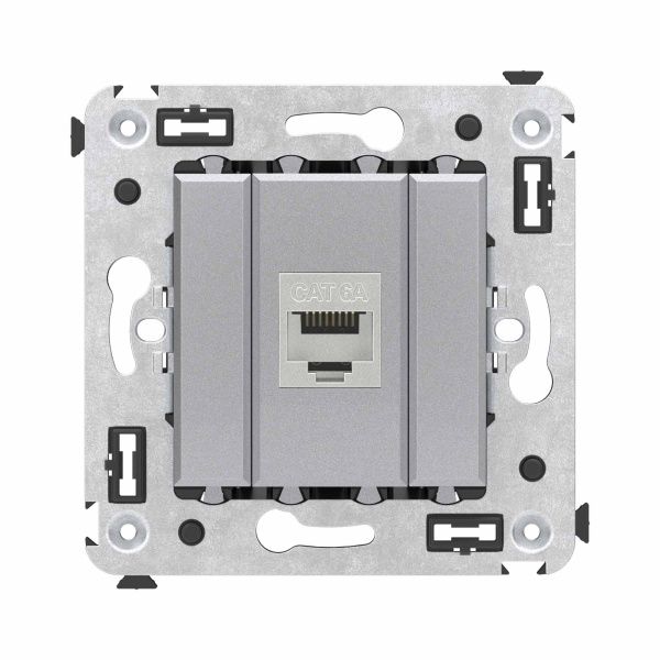 Компьютерная розетка RJ-45 без шторки в стену, кат.6А одинарная экранированная, Avanti, закаленная сталь Компьютерная розетка RJ-45 без шторки в стену, кат.6А одинарная экранированная, Avanti, закаленная сталь