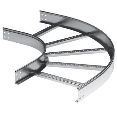 Угол горизонтальный 90 градусов 100х400 R-300 в комплекте с крепежными элементами и соединительными пластинами, необходимыми для монтажа, горячеоцинкованный Угол горизонтальный 90 градусов 100х400 R-300 в комплекте с крепежными элементами и соединительными пластинами, необходимыми для монтажа, горячеоцинкованный