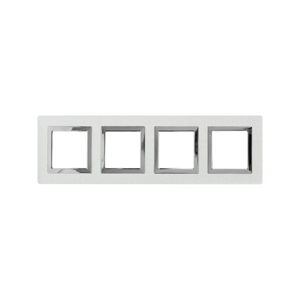 Рамка из алюминия 4 поста (8 мод.), Avanti, серая Рамка из алюминия 4 поста (8 мод.), Avanti, серая