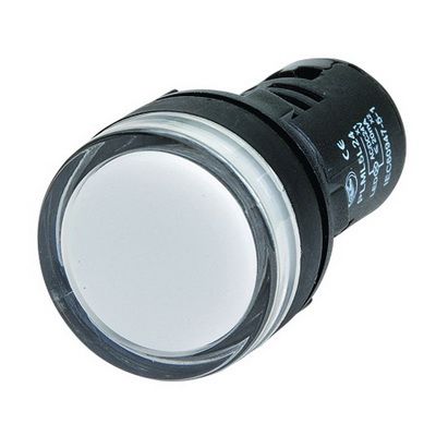 Сигнальный индикатор со встроенным диодом 220В, белый Сигнальный индикатор со встроенным диодом 220В, белый