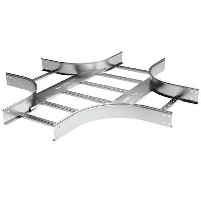 X-ответвитель 100х500 R-600 в комплекте с крепежными элементами и соединительными пластинами, необходимыми для монтажа, горячеоцинкованный X-ответвитель 100х500 R-600 в комплекте с крепежными элементами и соединительными пластинами, необходимыми для монтажа, горячеоцинкованный