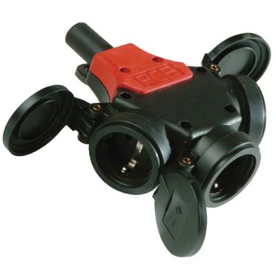 Розетка тройник с откидной крышкой Розетка тройник с откидной крышкой